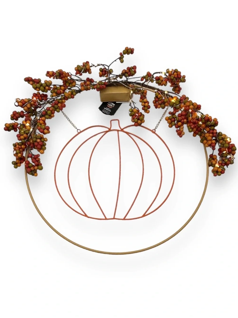 Target Copper Pumpkin Hoop Wreath with Amber Berry Lights